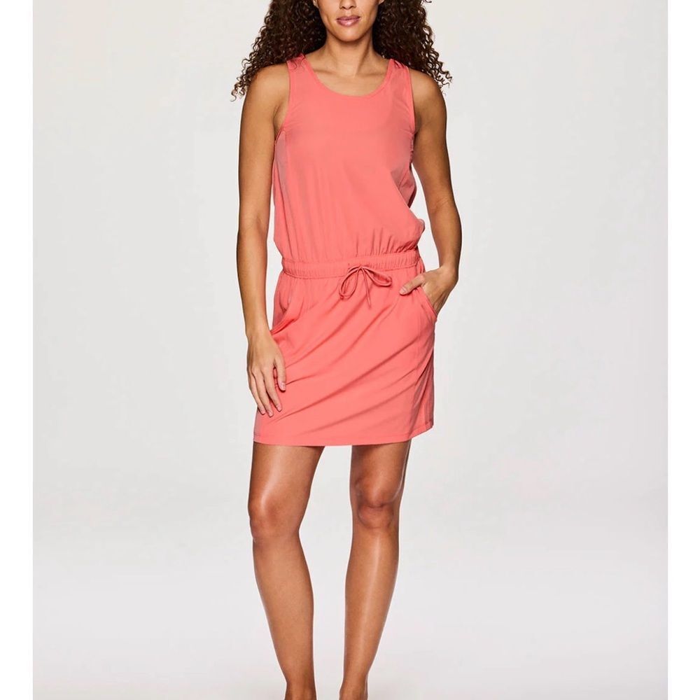 Avalanche Coral Sleeveless Athleisure Drawstring Waist Dress Dry Fit M - Picture 14 of 16